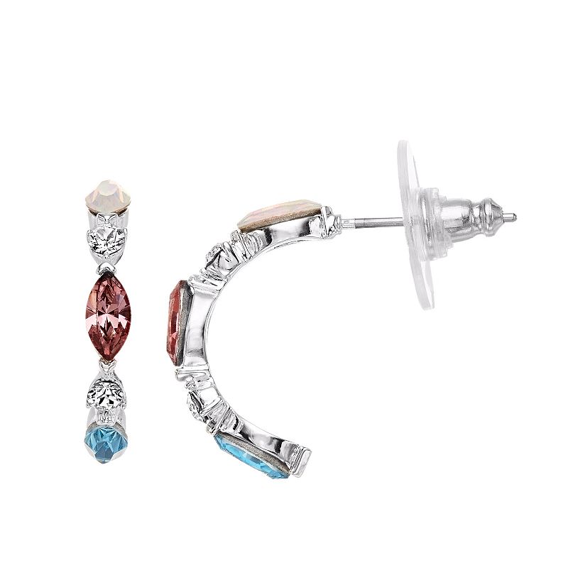 53997565 Brilliance Multicolor Crystal C-Hoop Earrings, Wom sku 53997565