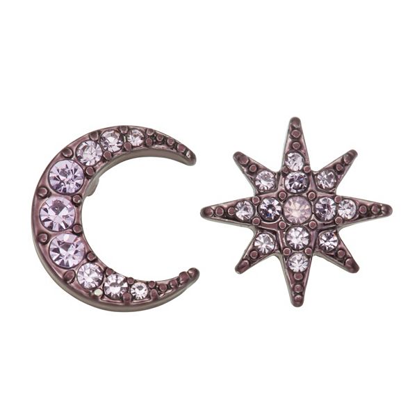 Simply Vera Vera Wang Moon & Star Mismatched Stud Earrings - Purple