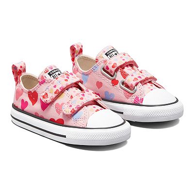 Baby Toddler Girls Converse Chuck Taylor All Star Heart Print 2V OX Sneakers