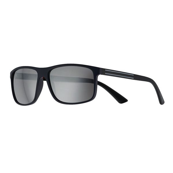 Men's Dockers® 59mm Matte Rubberized Navy Rectangle Sunglasses
