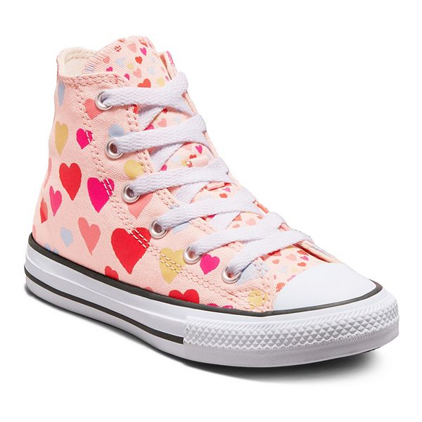doce ~ lado Galleta Girls' Converse Chuck Taylor All Star Heart Print High-Top Sneakers