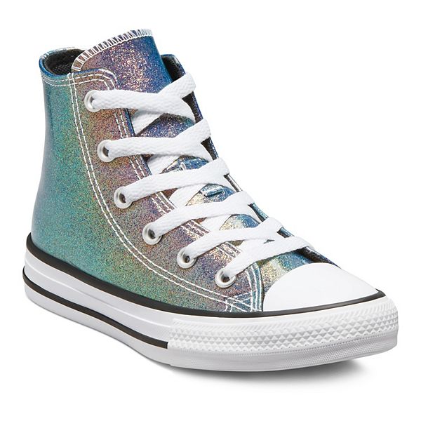 Girls' Converse Chuck Taylor All Star Iridescent Glitter High-Top Sneakers ترتيب غرفة الغسيل الصغيرة