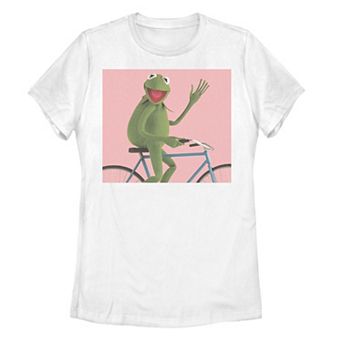 Juniors' Muppets Kermit Bike Photo Graphic Tee