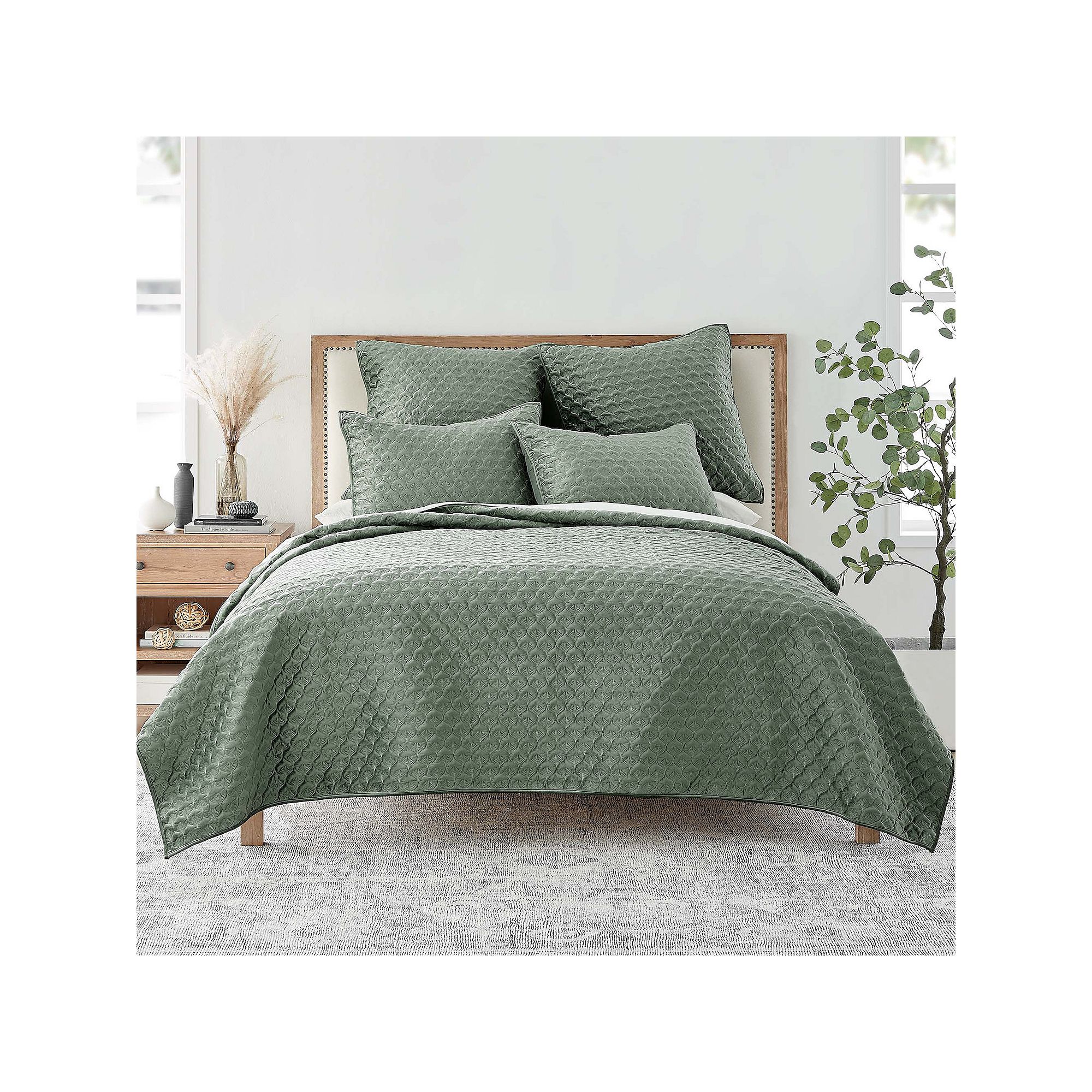 Levtex Home Merano Velvet Sea Spray Quilt or Sham, Green
