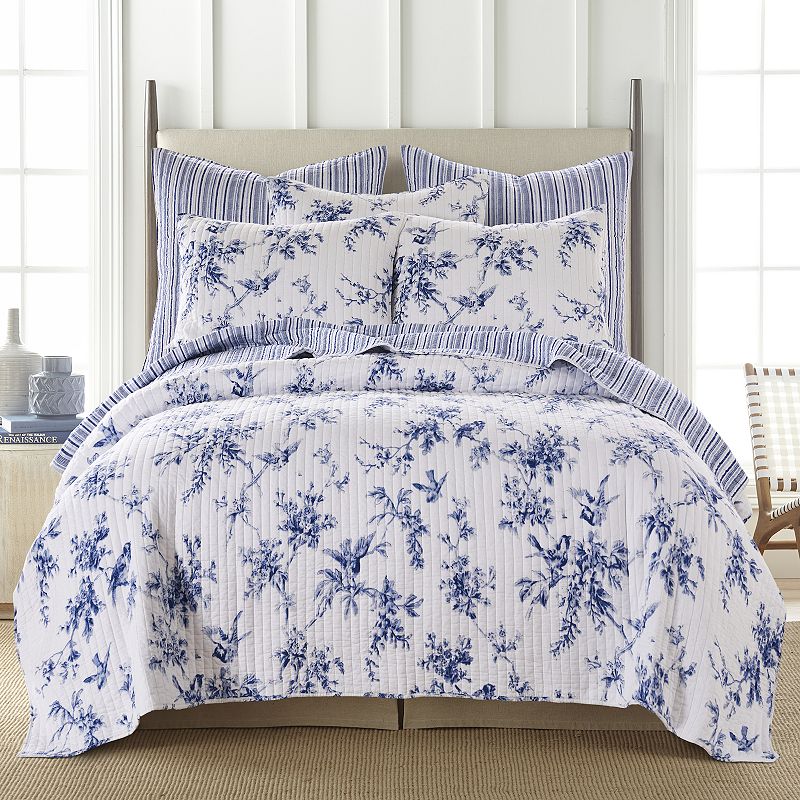 72618459 Levtex Home Avellino Quilt Set with Shams, Blue, F sku 72618459