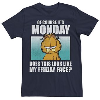 Men's Garfield Monday Meme Text Tee