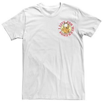 Men's Garfield Loves Weekends Pocket Hit Tee
