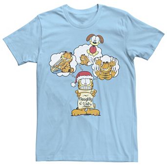 Men's Garfield Naughty List Christmas Humor Tee