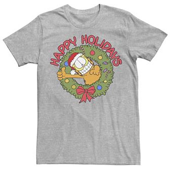 Men's Garfield Wreath Christmas Tee