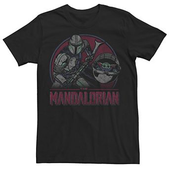 Men's Star Wars: The Mandalorian & The Child Red Circle Portrait Tee