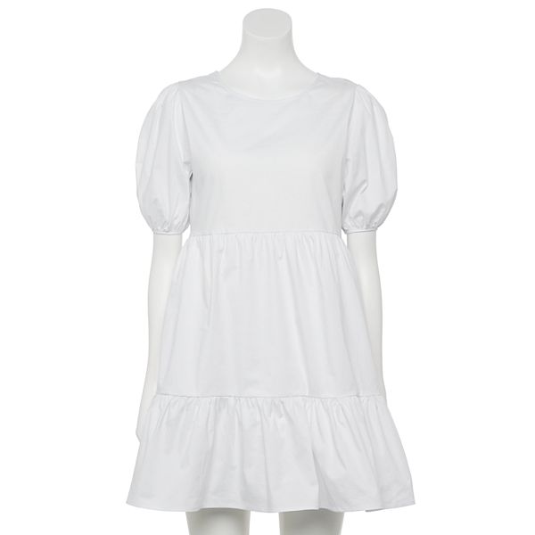 Juniors' Lily Rose Puff Sleeve Baby Doll Dress