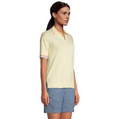 Women's Lands' End Short-Sleeve Polo Sweater