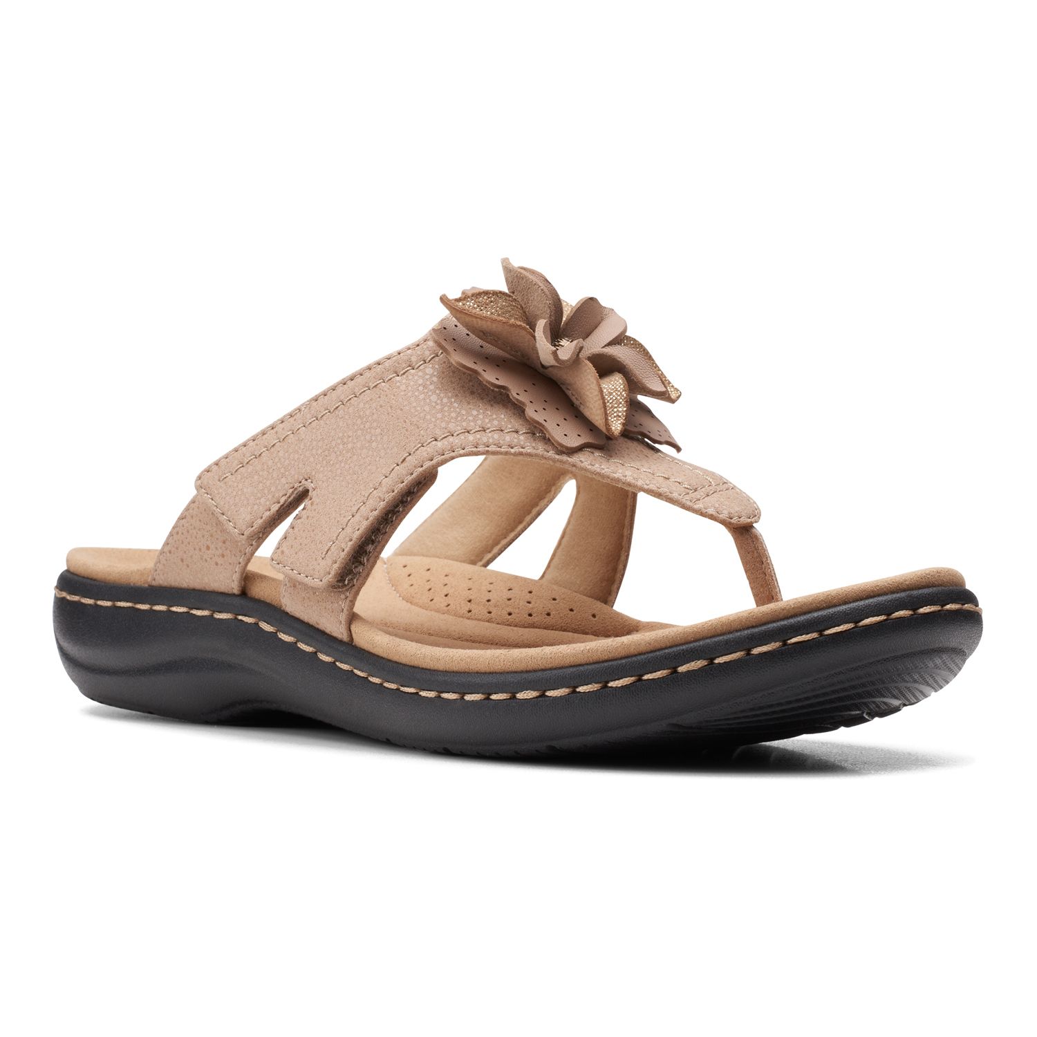 clarks womens leather flip flops