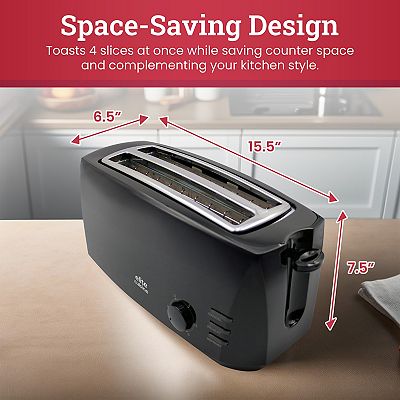Elite Cuisine Slice Long Slot Cool Touch Toaster