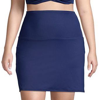 Plus Size Lands' End Tummy Control Ultra High-Waist Swim Skirt