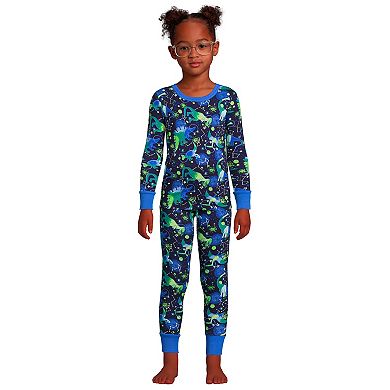 Kids 4-16 Lands' End Pattern Snug Fit Top & Bottoms Pajama Set
