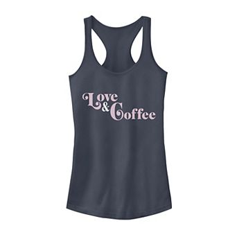 Juniors' Love & Coffee Tank Top