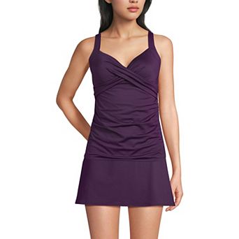 Women's Lands' End Underwire Surplice DD-Cup Tankini Swimsuit Top