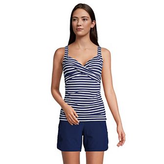 Women's Lands' End DDD-Cup Surplice Bust-Enhancer Tankini Swimsuit Top