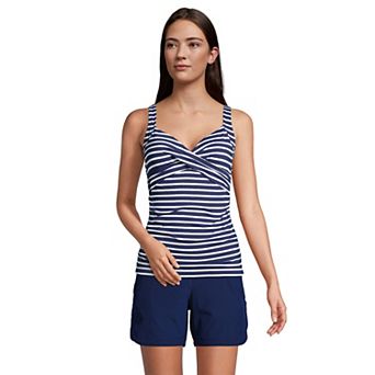Women's Lands' End Underwire Surplice D-Cup Tankini Swimsuit Top