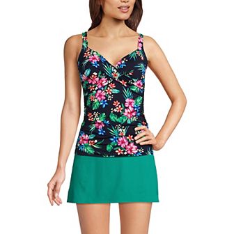 Petite Lands' End Underwire Surplice Tankini Top
