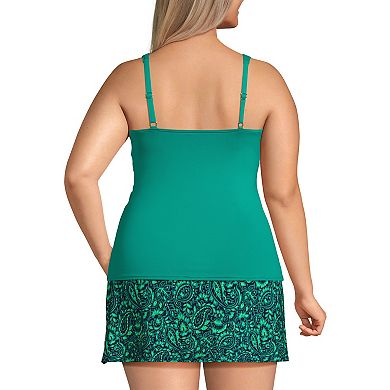 Plus Size Lands' End Bust Enhancer UPF 50 V-Neck Tankini Top