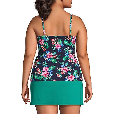 Plus Size Lands' End Bust-Enhancer DDD-Cup Tankini Top