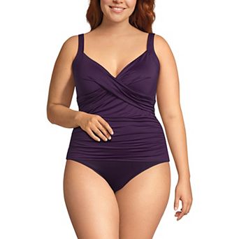 Plus Size Lands' End Bust-Enhancer DDD-Cup Tankini Swim Top