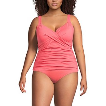 Plus Size Lands' End Bust-Enhancer DDD-Cup Tankini Swim Top
