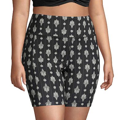 Plus Size Lands' End Solid Thigh-Minimizer Swim Shorts