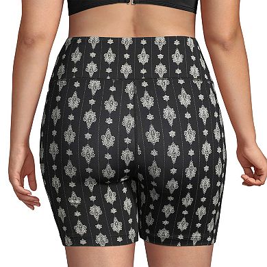 Plus Size Lands' End Solid Thigh-Minimizer Swim Shorts