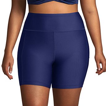 Plus Size Lands' End 6" Thigh-Minimizer Swim Shorts