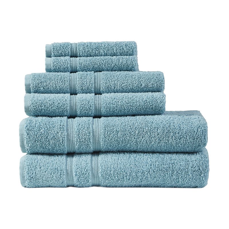 510 Design Aegean Turkish Cotton 6-piece Bath Towel Set, Turquoise/Blue, 6 