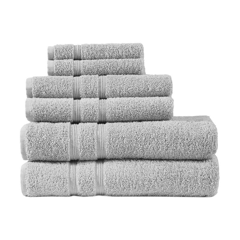 510 Design Aegean Turkish Cotton 6-piece Bath Towel Set, Grey, 6 Pc Set