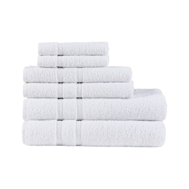 510 Design Aegean Turkish Cotton 6-piece Bath Towel Set, White, 6 Pc Set