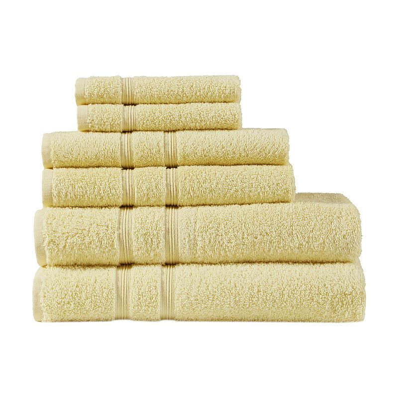 510 Design Aegean Turkish Cotton 6-piece Bath Towel Set, Yellow, 6 Pc Set