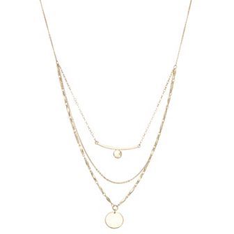 Nine West Multi-Row Circle Pendant Necklace