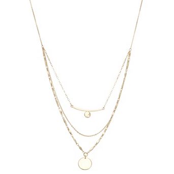Nine West Multi-Row Circle Pendant Necklace