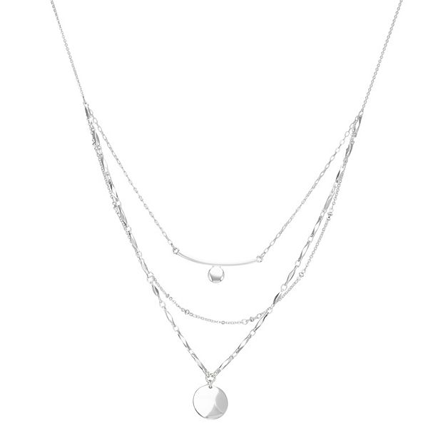 Nine West Multi-Row Circle Pendant Necklace