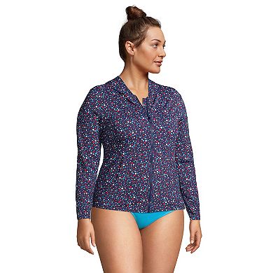 Plus Size Lands' End Hooded Full-Zip UPF 50 Rash Guard