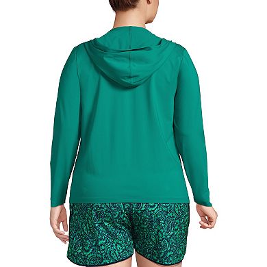 Plus Size Lands' End Hooded Full-Zip UPF 50 Rash Guard
