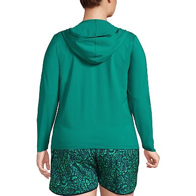 Plus Size Lands' End Hooded Full-Zip UPF 50 Rash Guard