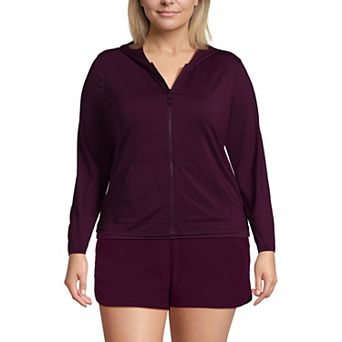 Plus Size Lands' End Hooded Full-Zip UPF 50 Rash Guard