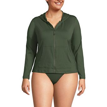 Plus Size Lands' End Hooded Full-Zip UPF 50 Rash Guard