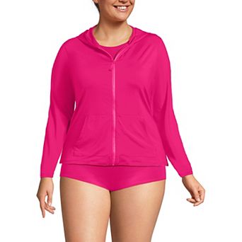 Plus Size Lands' End Hooded Full-Zip UPF 50 Rash Guard