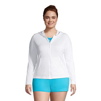 Plus Size Lands' End Hooded Full-Zip UPF 50 Rash Guard