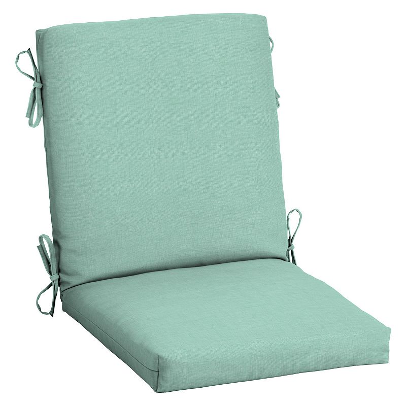 Arden Selections Leala Texture Outdoor High Back Dining Chair Cushion, Blue