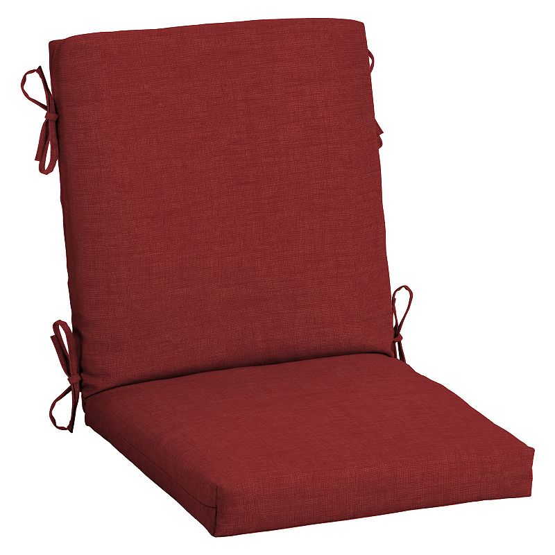 Arden Selections Leala Texture Outdoor High Back Dining Chair Cushion, Red