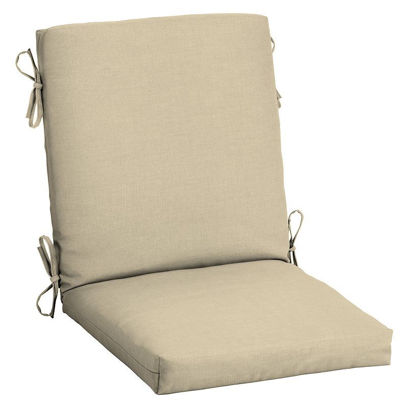 Arden Selections Leala Texture Outdoor High Back Dining Chair Cushion, Whit