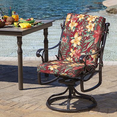 Arden Selections Aurora Stripe Outdoor High Back Dining Chair Cushion